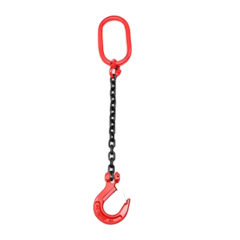 Élingue-chaîne à jambe à crochet de sécurité pivotant simple (SOS)