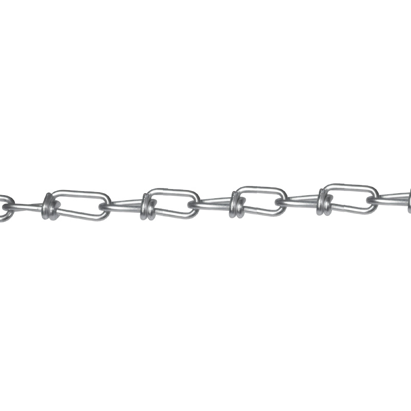Chaîne à double boucle plaquée zinc brillant
